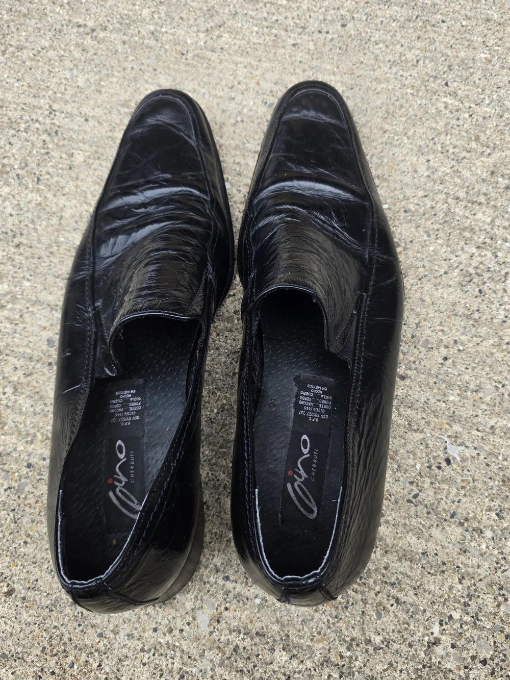 Black Leather Slip-On Dress Shoes for Men
